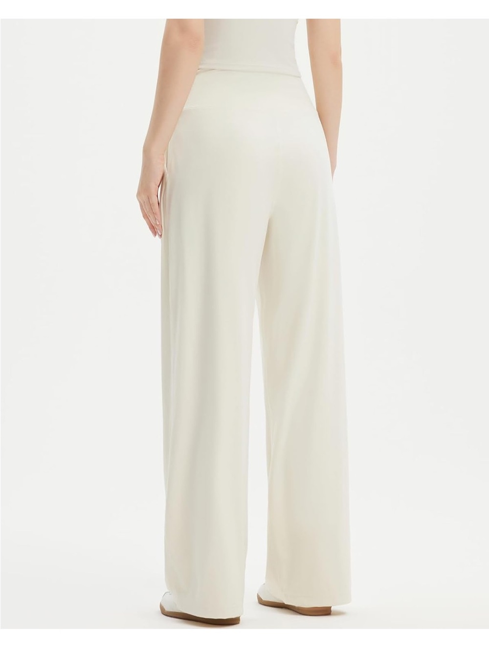 Wide-Leg yoga Pants in Ivory Cream